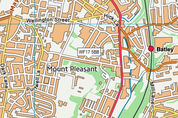 WF17 5BB map - OS VectorMap District (Ordnance Survey)