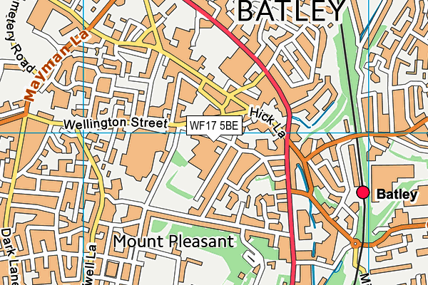 WF17 5BE map - OS VectorMap District (Ordnance Survey)