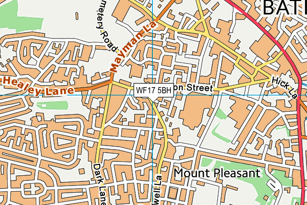 WF17 5BH map - OS VectorMap District (Ordnance Survey)