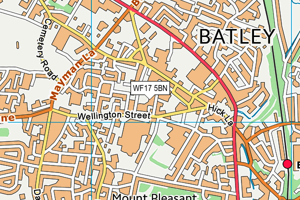 WF17 5BN map - OS VectorMap District (Ordnance Survey)