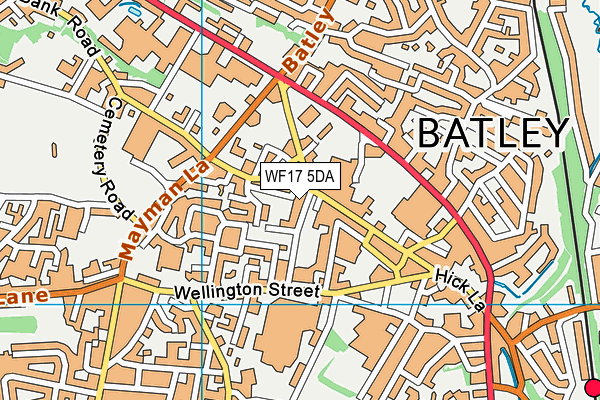 WF17 5DA map - OS VectorMap District (Ordnance Survey)