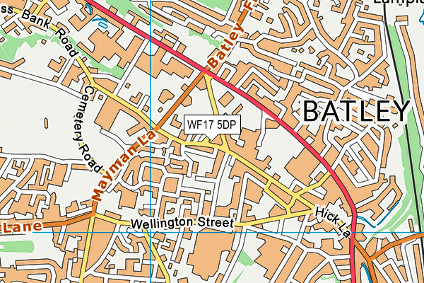 WF17 5DP map - OS VectorMap District (Ordnance Survey)