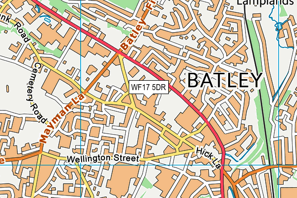 WF17 5DR map - OS VectorMap District (Ordnance Survey)