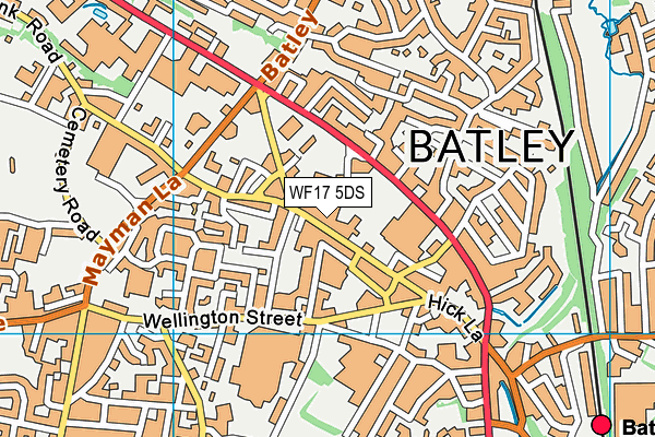 WF17 5DS map - OS VectorMap District (Ordnance Survey)