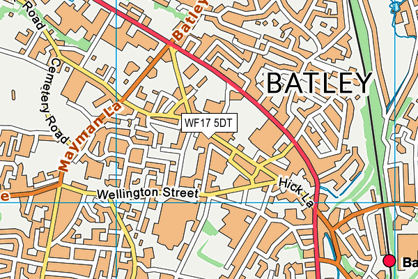 WF17 5DT map - OS VectorMap District (Ordnance Survey)