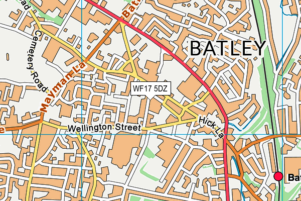 WF17 5DZ map - OS VectorMap District (Ordnance Survey)