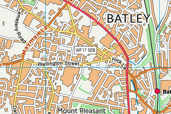 WF17 5EB map - OS VectorMap District (Ordnance Survey)