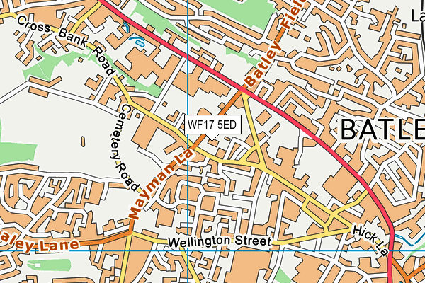 WF17 5ED map - OS VectorMap District (Ordnance Survey)
