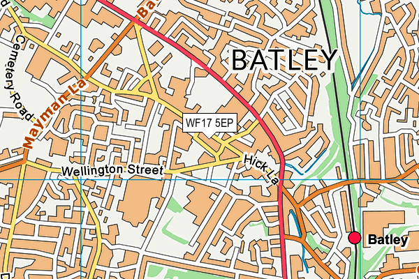 WF17 5EP map - OS VectorMap District (Ordnance Survey)