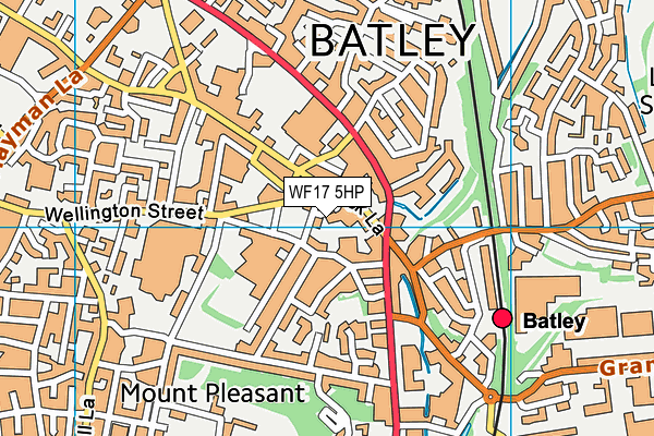 WF17 5HP map - OS VectorMap District (Ordnance Survey)