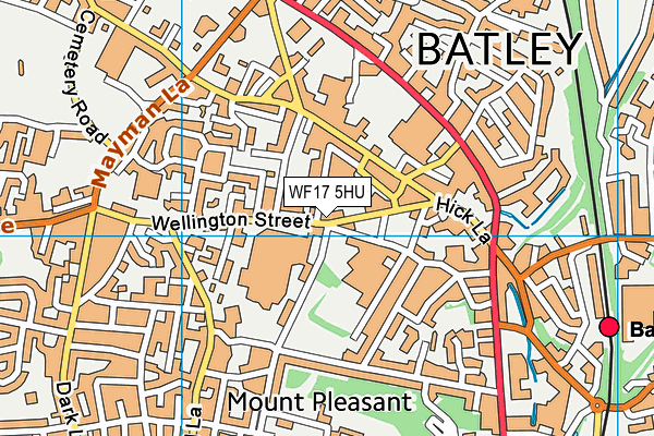WF17 5HU map - OS VectorMap District (Ordnance Survey)