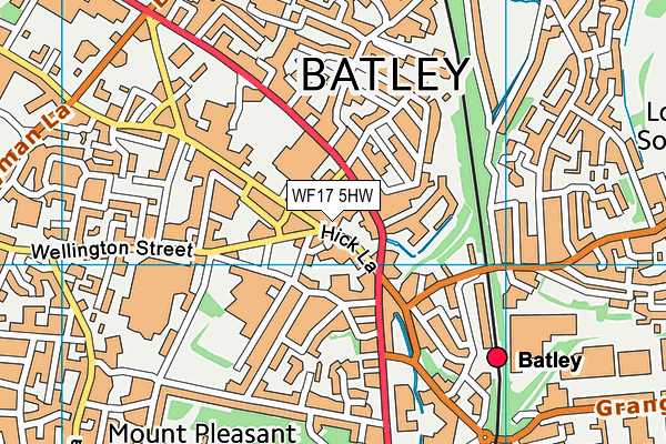 WF17 5HW map - OS VectorMap District (Ordnance Survey)