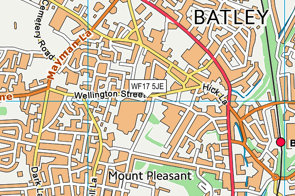 WF17 5JE map - OS VectorMap District (Ordnance Survey)
