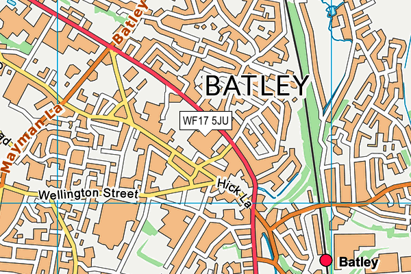 WF17 5JU map - OS VectorMap District (Ordnance Survey)