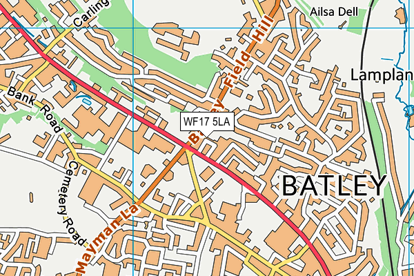 WF17 5LA map - OS VectorMap District (Ordnance Survey)