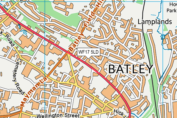 WF17 5LD map - OS VectorMap District (Ordnance Survey)