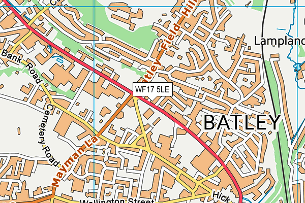 WF17 5LE map - OS VectorMap District (Ordnance Survey)