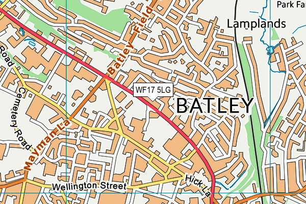 WF17 5LG map - OS VectorMap District (Ordnance Survey)