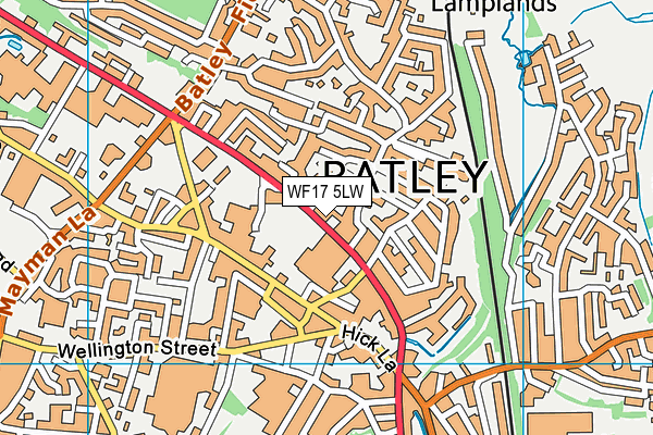 WF17 5LW map - OS VectorMap District (Ordnance Survey)