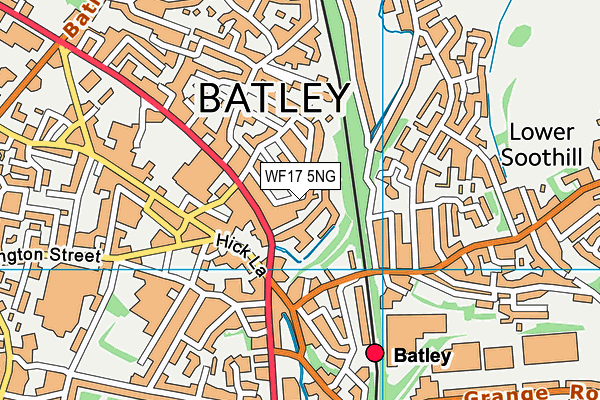 WF17 5NG map - OS VectorMap District (Ordnance Survey)