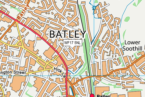 WF17 5NL map - OS VectorMap District (Ordnance Survey)