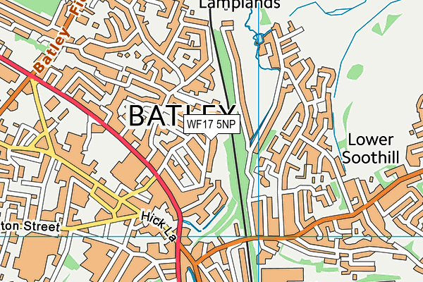 WF17 5NP map - OS VectorMap District (Ordnance Survey)