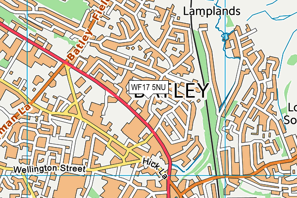 WF17 5NU map - OS VectorMap District (Ordnance Survey)