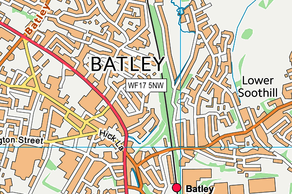 WF17 5NW map - OS VectorMap District (Ordnance Survey)