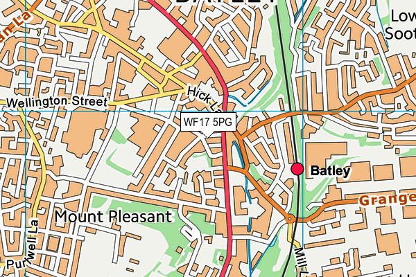 WF17 5PG map - OS VectorMap District (Ordnance Survey)