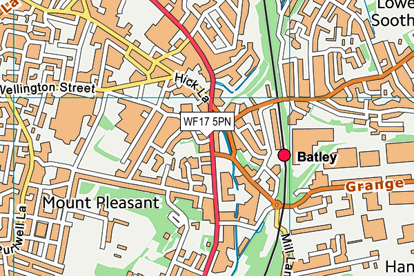 WF17 5PN map - OS VectorMap District (Ordnance Survey)