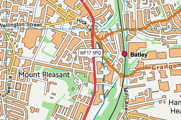 WF17 5PQ map - OS VectorMap District (Ordnance Survey)