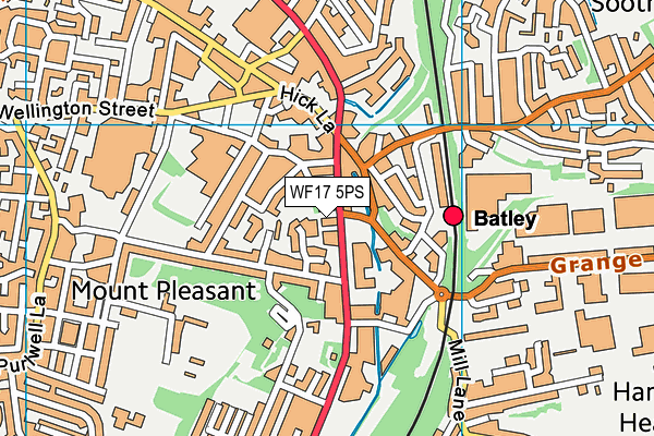 WF17 5PS map - OS VectorMap District (Ordnance Survey)