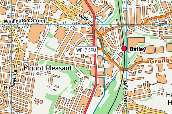 WF17 5PU map - OS VectorMap District (Ordnance Survey)