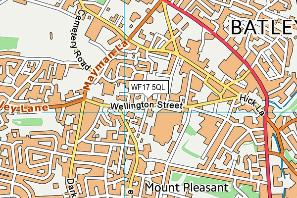 WF17 5QL map - OS VectorMap District (Ordnance Survey)