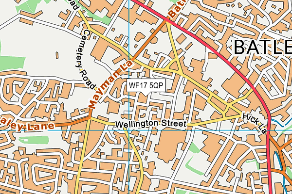 WF17 5QP map - OS VectorMap District (Ordnance Survey)