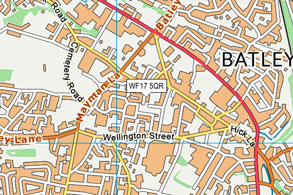 WF17 5QR map - OS VectorMap District (Ordnance Survey)