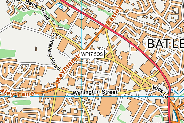 WF17 5QS map - OS VectorMap District (Ordnance Survey)