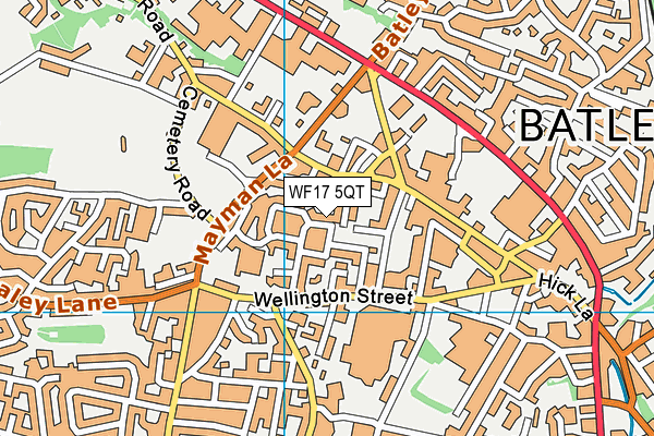 WF17 5QT map - OS VectorMap District (Ordnance Survey)