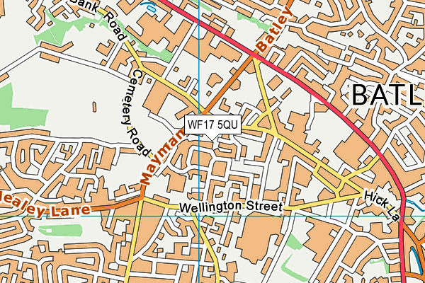 WF17 5QU map - OS VectorMap District (Ordnance Survey)