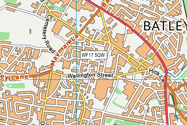WF17 5QW map - OS VectorMap District (Ordnance Survey)