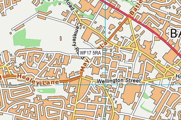 WF17 5RA map - OS VectorMap District (Ordnance Survey)