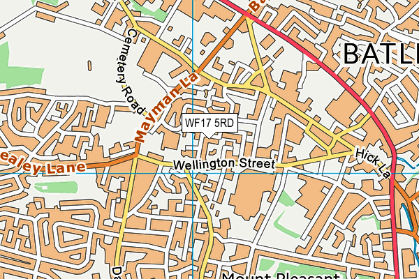 WF17 5RD map - OS VectorMap District (Ordnance Survey)