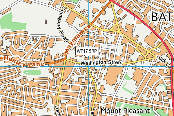 WF17 5RP map - OS VectorMap District (Ordnance Survey)