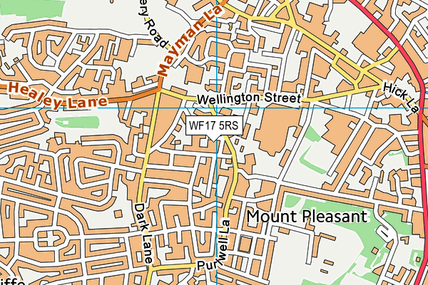 WF17 5RS map - OS VectorMap District (Ordnance Survey)