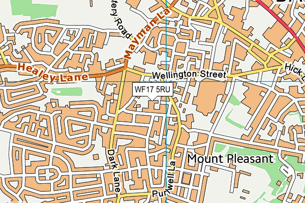 WF17 5RU map - OS VectorMap District (Ordnance Survey)