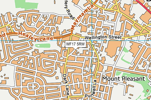 WF17 5RW map - OS VectorMap District (Ordnance Survey)