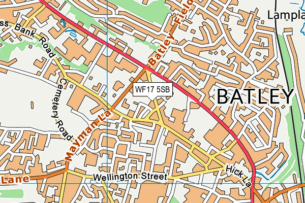 WF17 5SB map - OS VectorMap District (Ordnance Survey)