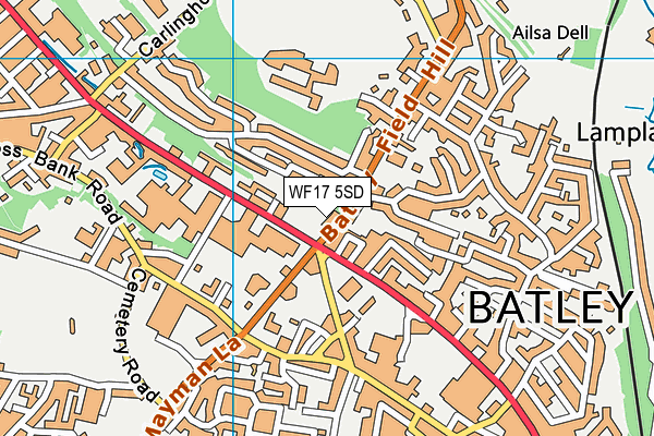 WF17 5SD map - OS VectorMap District (Ordnance Survey)