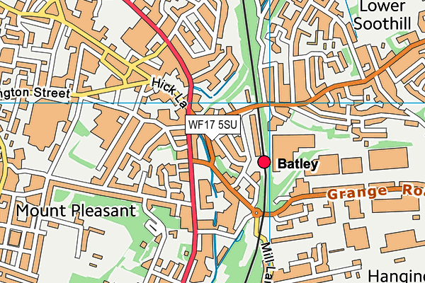 WF17 5SU map - OS VectorMap District (Ordnance Survey)