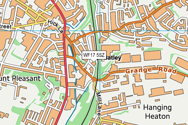 WF17 5SZ map - OS VectorMap District (Ordnance Survey)